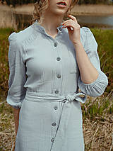 Šaty - Mušelínové šaty šedé (40) - 13362466_