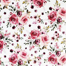 Textil - ružové ružičky, 100 % predzrážaná bavlna Španielsko, digitálna tlač, šírka 150 cm - 13364267_