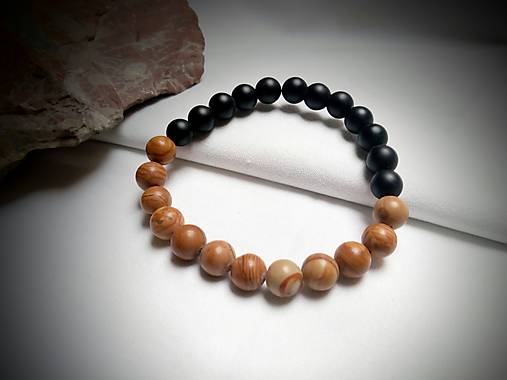 Náramky - Náramok/jaspis, ónyx - 13365280_
