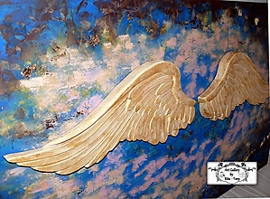 Dekorácie - Zlaté krídla-rôzne rozmery - 13365419_