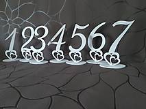 Dekorácie - biele čísla svadobných stolov 15cm - 13364117_