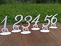 Dekorácie - biele čísla svadobných stolov 15cm - 13364118_