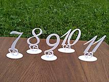 Dekorácie - biele čísla svadobných stolov 15cm - 13364120_