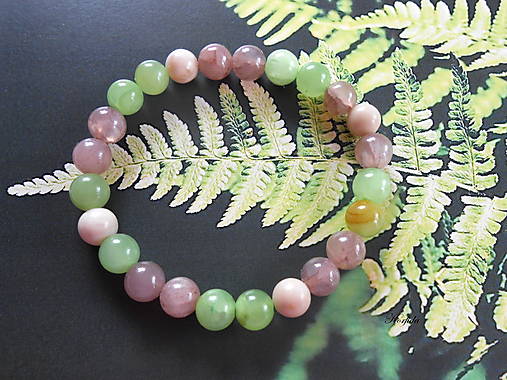 Náramky - Náramek - jadeit, zkamenělina - 13367290_