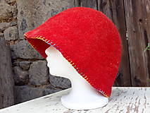 Úžitkový textil - plstená čiapka do sauny - jahoda - 13368391_