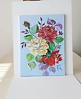 Obraz: Ruže, acryl, 30 x 40 cm