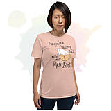 Topy, tričká, tielka - Tričko "Mačací život" v pink, mint a bielej farbe (XXL - Broskyňová) - 13368808_