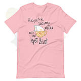 Topy, tričká, tielka - Tričko "Mačací život" v pink, mint a bielej farbe (XXL - Broskyňová) - 13368810_