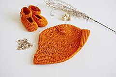 Detské čiapky - Klobúčik pre bábätko (Oranžová) - 13371358_