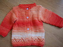 Detské oblečenie - pomarančový svetrík pre bábätko do 1 mesiaca - 13371236_
