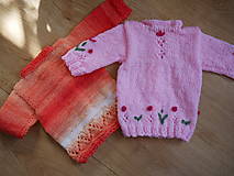Detské oblečenie - ružový svetrík - cca 1/2 roka - 13371340_
