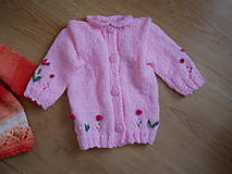 Detské oblečenie - ružový svetrík - cca 1/2 roka - 13371341_