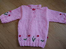 Detské oblečenie - ružový svetrík - cca 1/2 roka - 13371343_