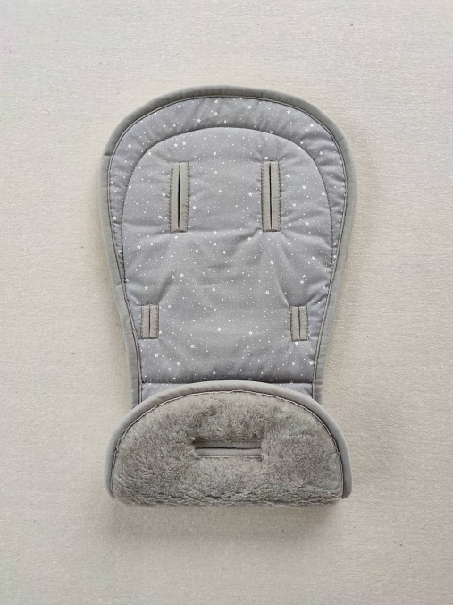 Detský textil - VLNIENKA podložka do kočíka TUDORE Trapper 100% merino Top Super wash Grey Hviezdička šedá - 13375541_