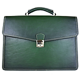 Pánske tašky - Ručne tieňovaná kožená pracovná aktovka v zelenej farbe - 13373767_
