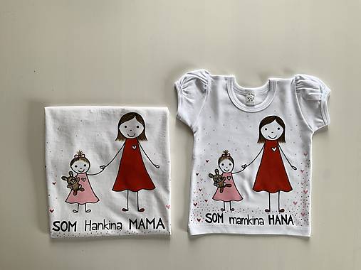 Originálna maľovaná sada tričiek pre MAMKU A DCÉRU