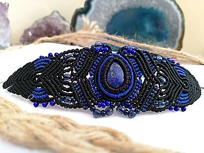 Náramky - Makramé náramok - Lapis Lazuli - 13374527_