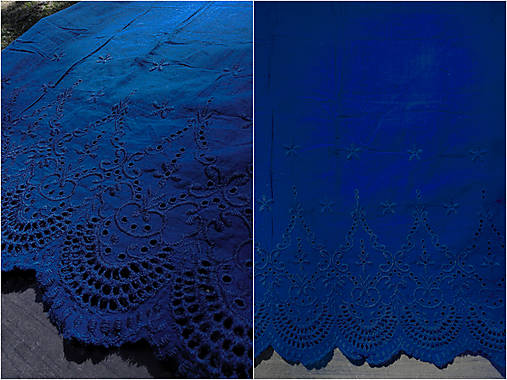 Letné madeirové šaty (rôzne varianty) (tmavo-modrá)