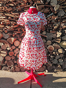 Šaty - Letné madeirové šaty (rôzne varianty) (červeno-biela) - 13375687_