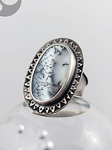 Prstene - Strieborný prteň s dendritickým opálom - 13379212_