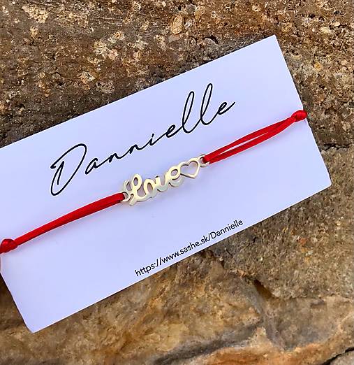 Náramky - Náramok Love  (Červená) - 13377512_