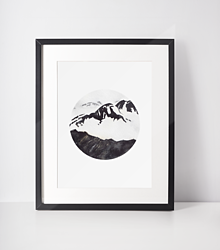 Grafika - Art Print-Zasnežené hory v kruhu| No.4 - 13377182_