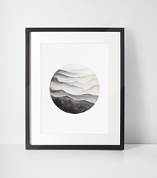 Grafika - Art Print-Sivé hory v kruhu| No.1 - 13377184_