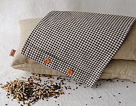 Úžitkový textil - Návliečka na FILKI šupkový vankúšš 50 cm (hnedo - biele káro 50x20 cm) - 13377474_