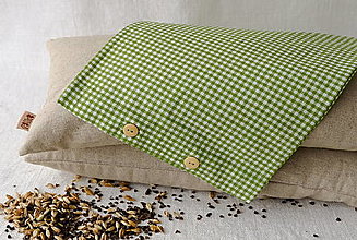 Úžitkový textil - Návliečka na FILKI šupkový vankúšš 50 cm (zeleno-biele káro 50x25 cm) - 13377486_