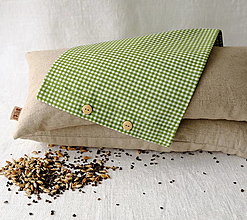 Úžitkový textil - Návliečka na FILKI šupkový vankúšš 50 cm (zeleno-biele káro 50x20 cm) - 13377487_