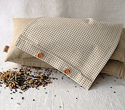 Úžitkový textil - Návliečka na FILKI šupkový vankúšš 55 cm (béžovo-biele káro 55x25 cm) - 13377590_