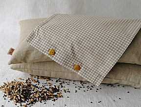 Úžitkový textil - Návliečka na FILKI šupkový vankúšš 55 cm (béžovo-biele káro 55x20 cm) - 13377597_