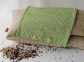 Úžitkový textil - Návliečka na FILKI šupkový vankúšš 55 cm (zeleno-biele káro 55x25 cm) - 13377639_
