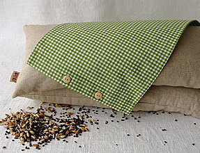Úžitkový textil - Návliečka na FILKI šupkový vankúšš 55 cm (zeleno-biele káro 55x20 cm) - 13377641_
