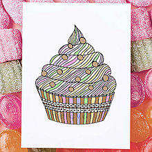 Kresby - Relaxačný cupcake (dúhový) - 13377601_