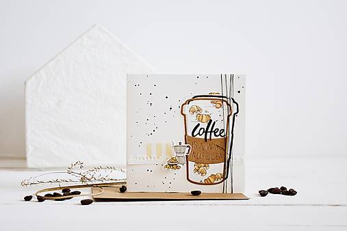 Papiernictvo - Gratulačný pozdrav - Coffee - 13379538_