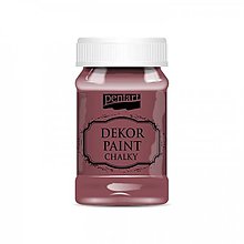 Farby-laky - Dekor paint soft chalky, 100 ml, kriedová farba (burgundská červená) - 13381100_