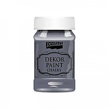 Farby-laky - Dekor paint soft chalky, 100 ml, kriedová farba (grafitová sivá) - 13381104_