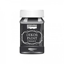 Farby-laky - Dekor paint soft chalky, 100 ml, kriedová farba (čierna) - 13381105_
