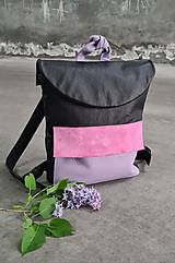 Batohy - Lavender BLackPack kožený ruksačik - 13380744_