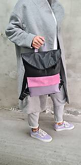 Batohy - Lavender BLackPack kožený ruksačik - 13381128_