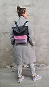 Batohy - Lavender BLackPack kožený ruksačik - 13381130_