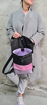 Batohy - Lavender BLackPack kožený ruksačik - 13381138_