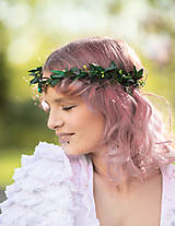 Ozdoby do vlasov - Kvetinová tiara "smaragdy v tráve" - 13379960_