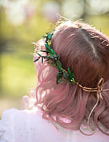 Ozdoby do vlasov - Kvetinová tiara "smaragdy v tráve" - 13379961_