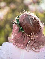 Ozdoby do vlasov - Kvetinová tiara "smaragdy v tráve" - 13379962_