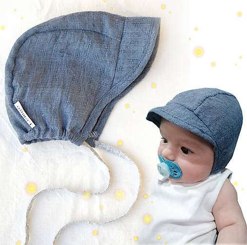 Detské čiapky - Ultraľahký čepček blue - 13382287_