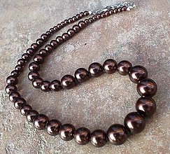 Náhrdelníky - Perlový náhrdelník (čokoládový) - 13381624_