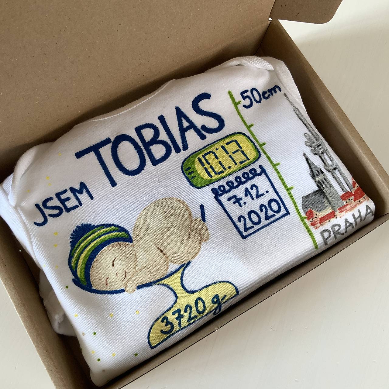 Originálne maľované body k narodeniu bábätka (chlapčenské 6)