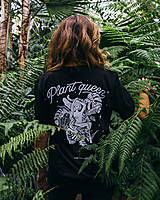 Topy, tričká, tielka - Plant Queen - čierne GOTS tričko - 13380382_
